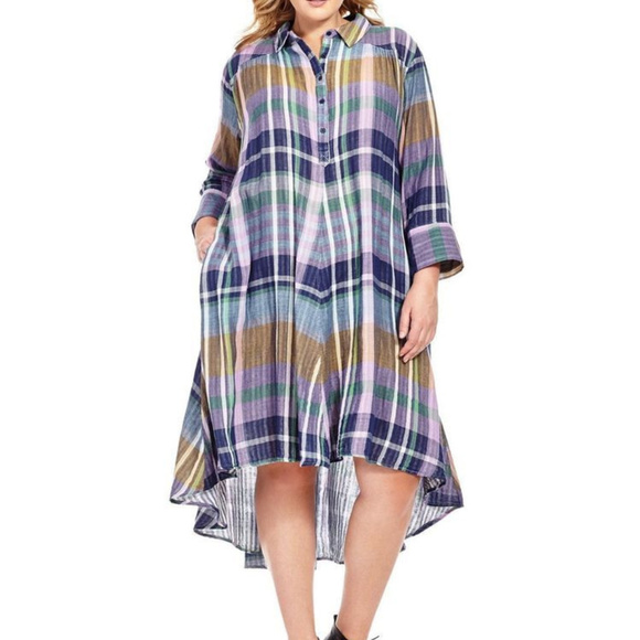 Seven7 Dresses & Skirts - Melissa McCarthy Seven7 Hi-Low Plaid Dress